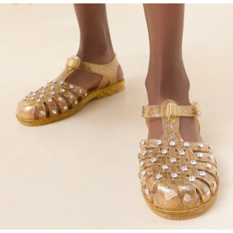 Loeffler Randall Rhys Champagne Glitter Jelly Sandal
