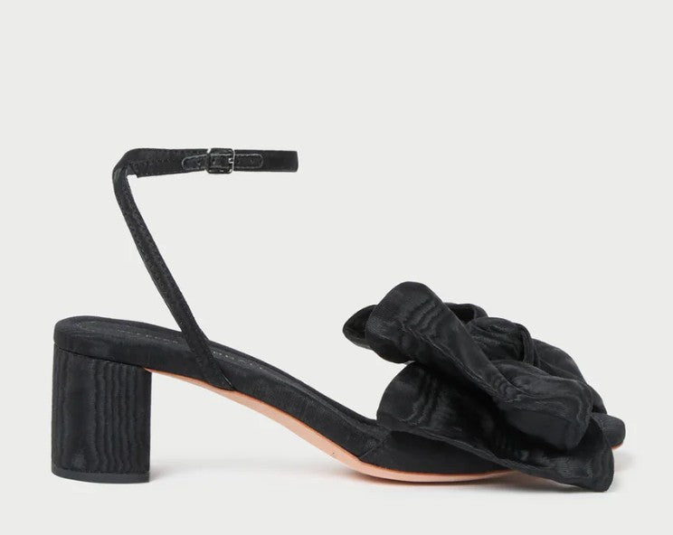 Loeffler Randall Carmen Black Moiré Bow Sandal