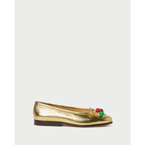 Loeffler Randall Noelle Gold Ballet with Beads