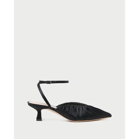 Loeffler Randall Rio Black Satin Kitten Heel