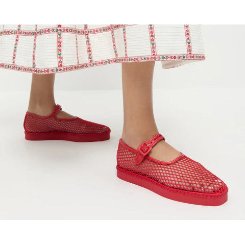 Loeffler Randall Rita Red Netted Mary Jane