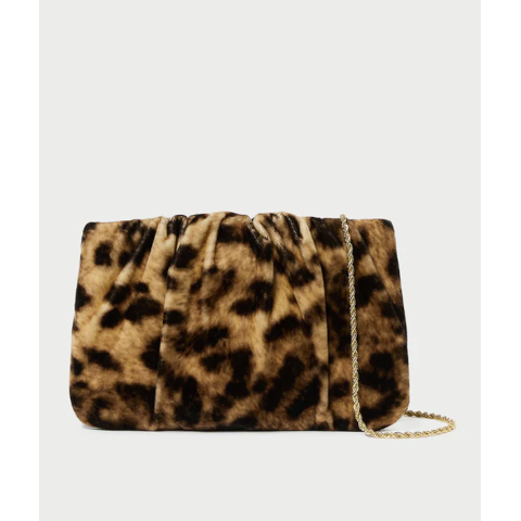 Loeffler Randall Serena Gathered Clutch in Leopard