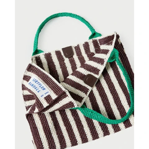 Loeffler Randall Sol Brown/White Crochet Beach Tote