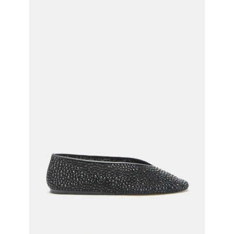 Le Monde Beryl Luna Slipper with Black Crystals