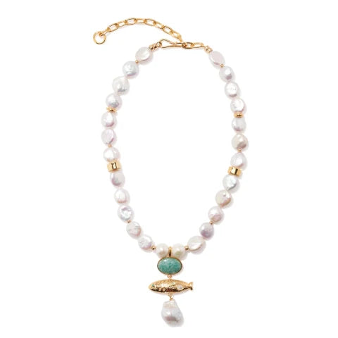 Lizzie Fortunato Sardina Pearl Necklace