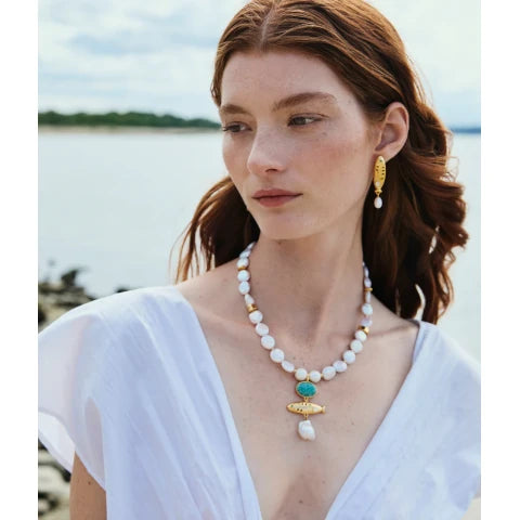 Lizzie Fortunato Sardina Pearl Necklace