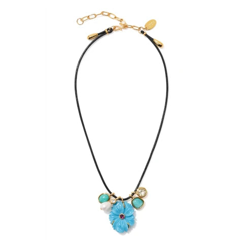 Lizzie Fortunato Shibori Flower Necklace