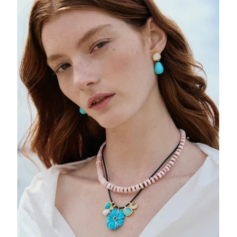 Lizzie Fortunato Shibori Flower Necklace