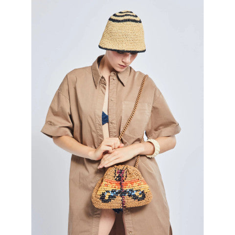 Maria La Rosa Dragonfly Crochet Mini Game Clutch