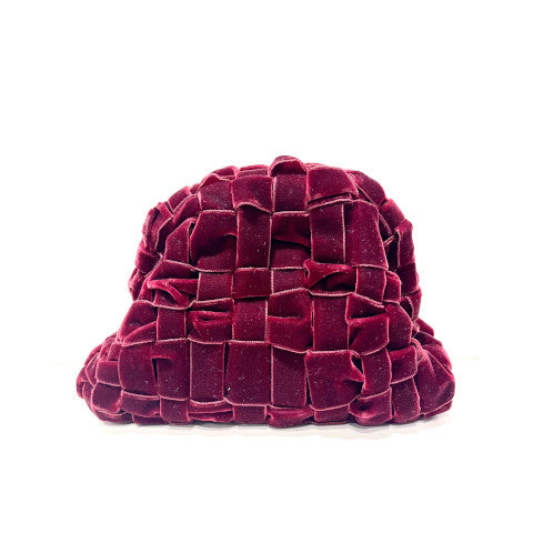 Maria La Rosa Velvet Woven Clutch
