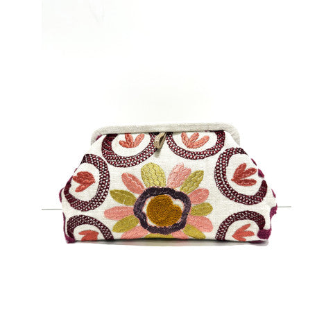 Marian Paquette Liette Clutch in Fuschia Flowers