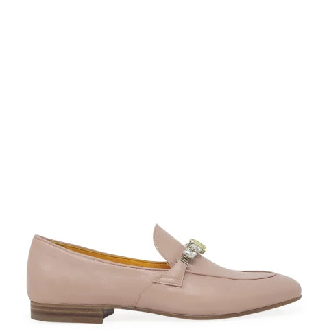 Madison Maison Pink Leather Jeweled Loafer