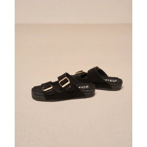 Fuzzy two hot sale strap sandals