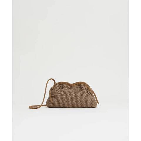 Mansur Gavriel Mini Cloud Clutch in Anise Raffia