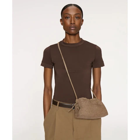 Mansur Gavriel Mini Cloud Clutch in Anise Raffia