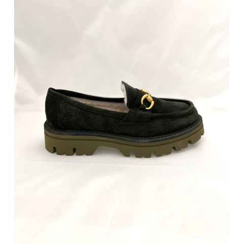 Mara Bini Suede Loafer with Fur Lining