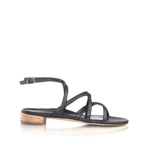 Marion Parke Ramona Flat Sandal in Black