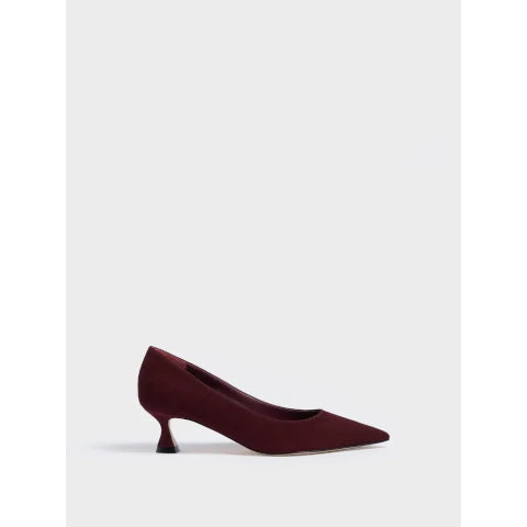 Marion Parke Flared Kitten Heel Pump Marion Parke Magenta Suede Muse Pointed Toe Ankle Strap Pumps Size 38 Women’s main image 0