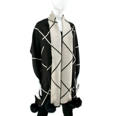 Mitchie's Matchings Black Cream Scarf