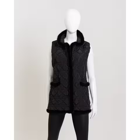 Mitchie's Matchings Black Vest with Mink Trim