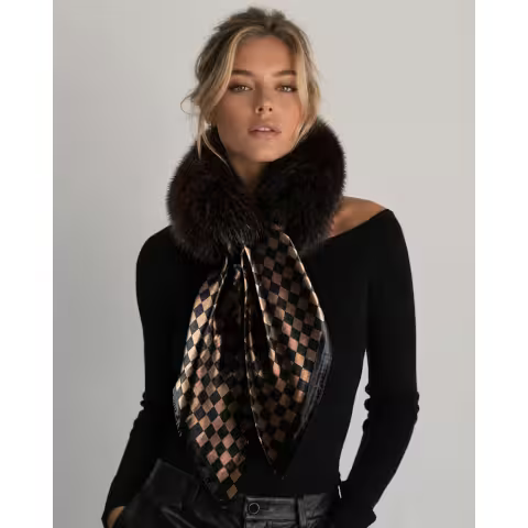 Mitchie's Matchings Fox Collar with Silk Scarf
