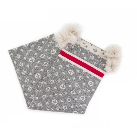 Mitchie's Matchings Grey Monogram Pattern Scarf