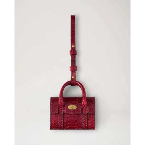 Mulberry Mini Bayswater Bag Charm in Apple Red