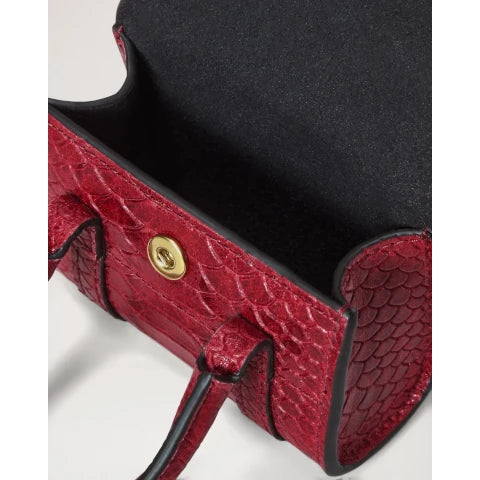 Mulberry Mini Bayswater Bag Charm in Apple Red