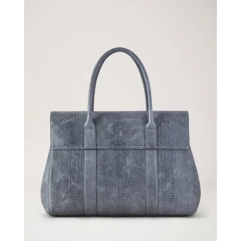 Mulberry Bayswater in Foggy Grey Waxed Snake Print