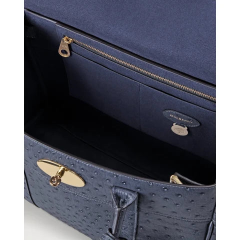 Mulberry Bayswater in Stormy Blue Ostrich