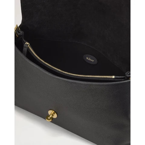 Mulberry Large Delilah in Black Small Classic Grain