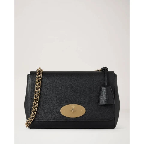Mulberry Medium Lily in Black Glossy Goat