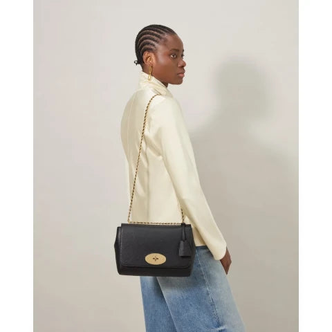 Mulberry Medium Lily in Black Glossy Goat