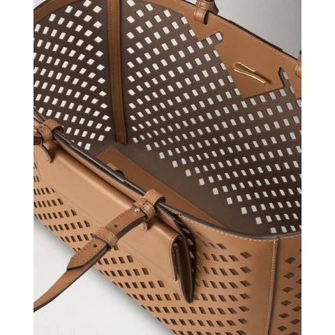 Mulberry Perforated Tote in Toffee