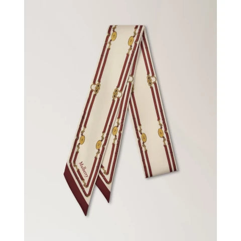 Mulberry Belted Boarder Skinny Scarf