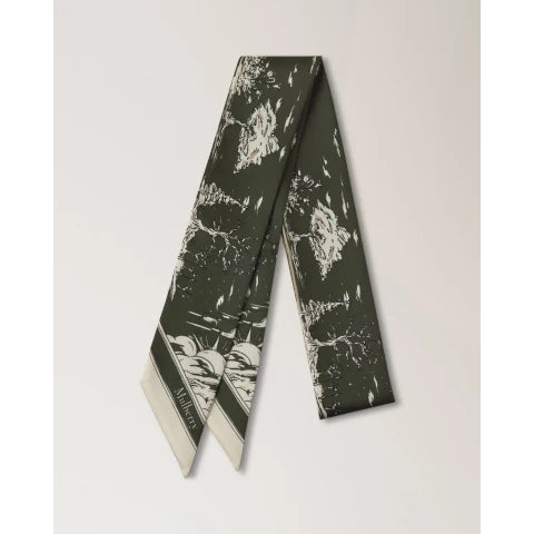 Mulberry British Park Skinny Scarf in Green