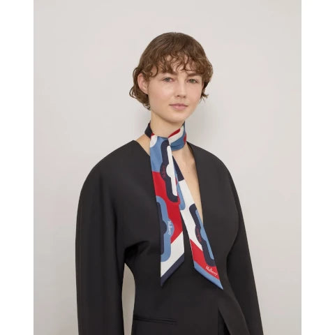 Mulberry Color Block Skinny Scarf