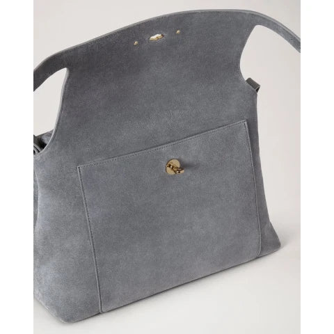 Mulberry Stevie Top Handle in Foggy Grey Suede