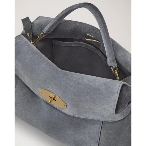 Mulberry Stevie Top Handle in Foggy Grey Suede