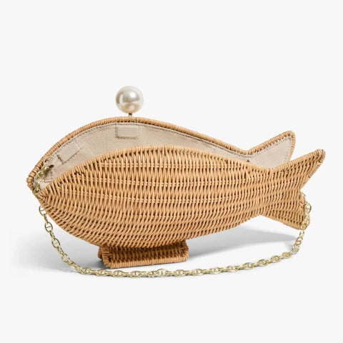 Pamela Munson Go Fish Clutch with Pearl