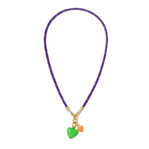 Roxanne Assoulin Happy Cord Mini Double Heart Necklace