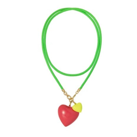 Roxanne Assoulin Happy Cord Long Big Double Heart Necklace