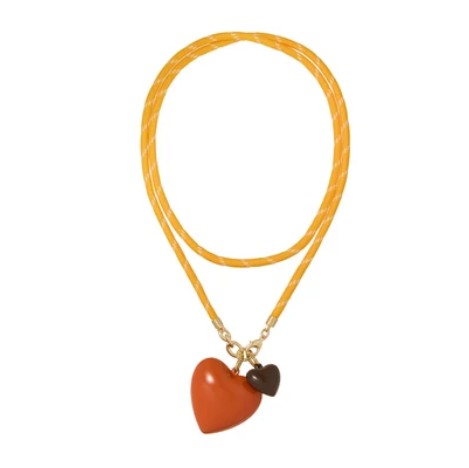 Roxanne Assoulin Happy Cord Long Big Double Heart Necklace