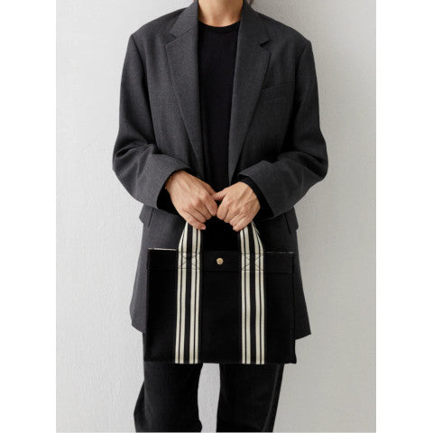 Rue de Verneuil Tote M in Equestrian Black Flannel