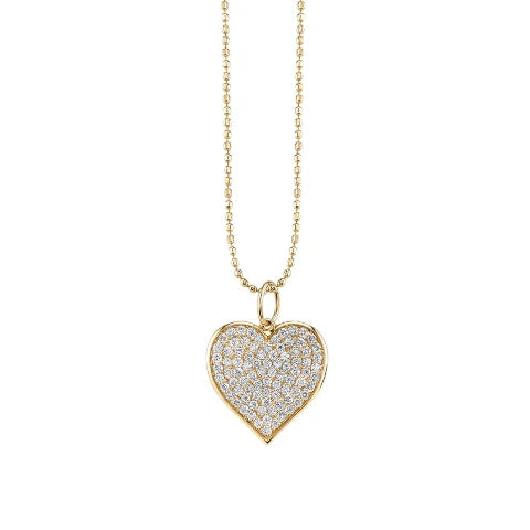 Sydney Evan Large Pave Heart Necklace