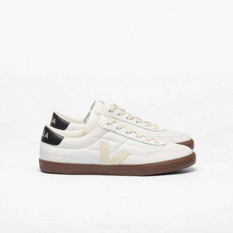 Veja Panenka Leather in White Black Bark