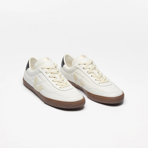 Veja Panenka Leather in White Black Bark