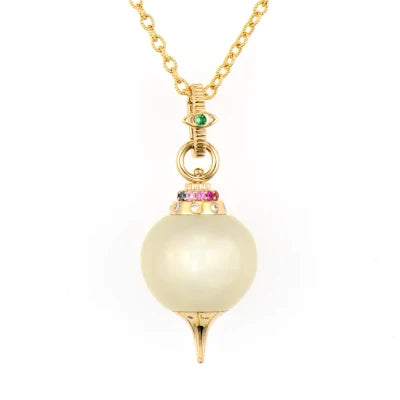 Three Stories White Moonstone Rainbow Unity Pendulum Pendant