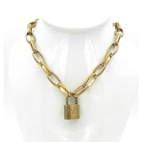 brass lock necklace