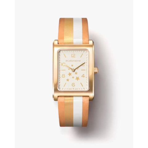 LaCalifornienne-DaybreakWatchwithStarFaceandGoldandPearlStripeStrap-2023-Pumpz